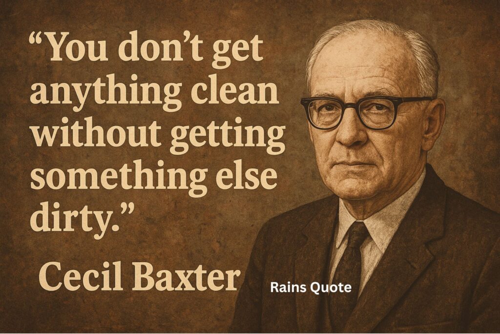 “You don’t get anything clean without getting something else dirty.”