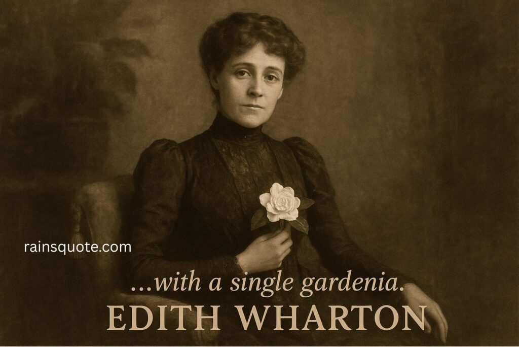 “…with a single gardenia.”