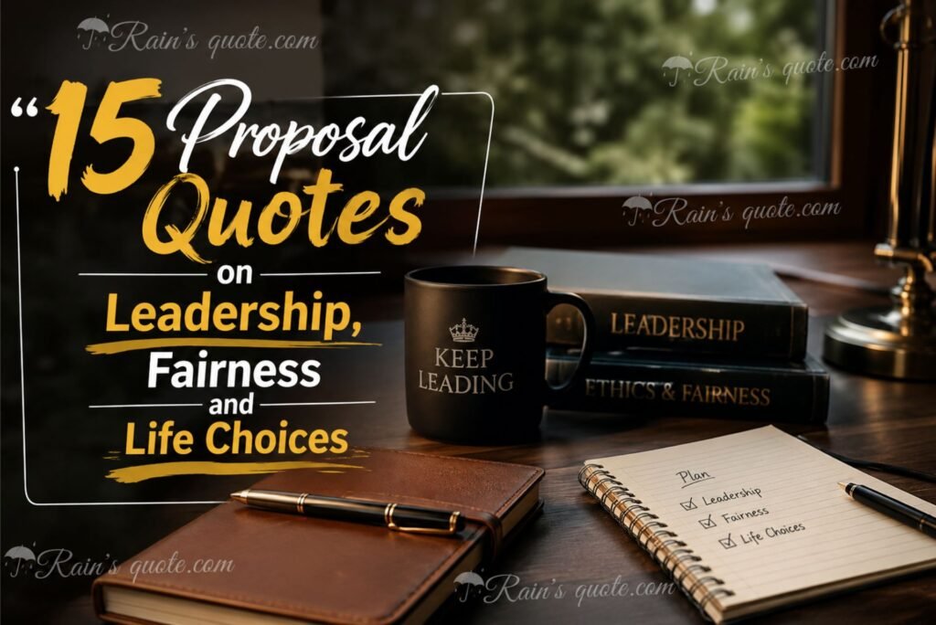 15 Proposal Quotes on Leadership, Fairness and Life Choices