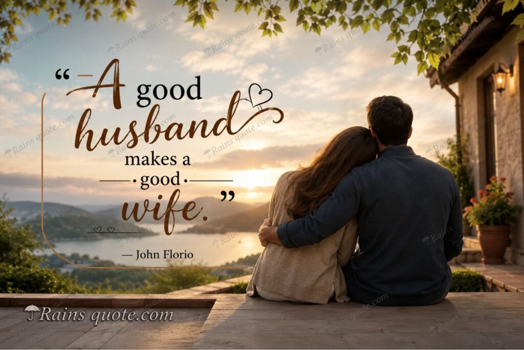 “A good husband makes a good wife.”