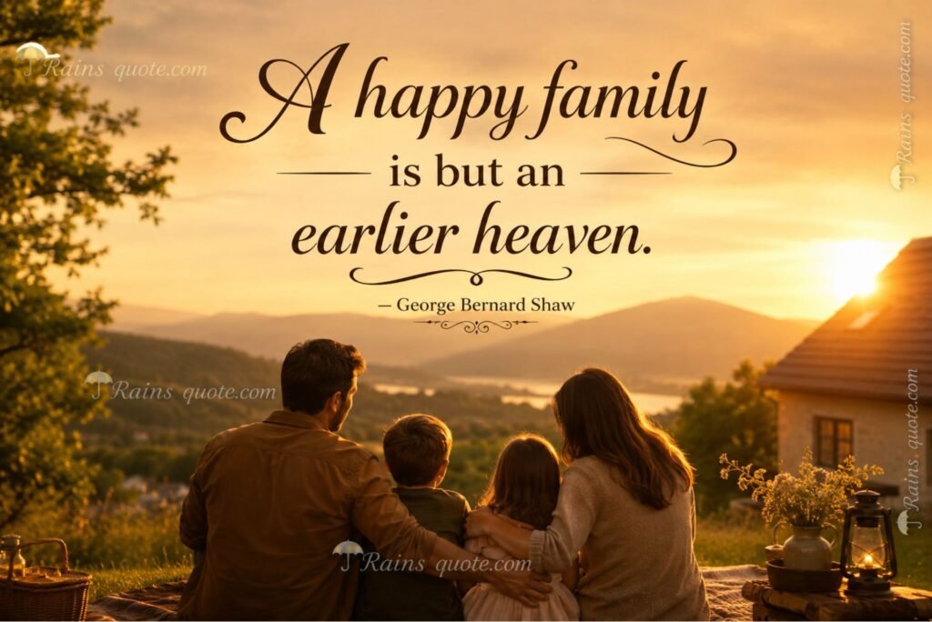 “A happy family is but an earlier heaven.”