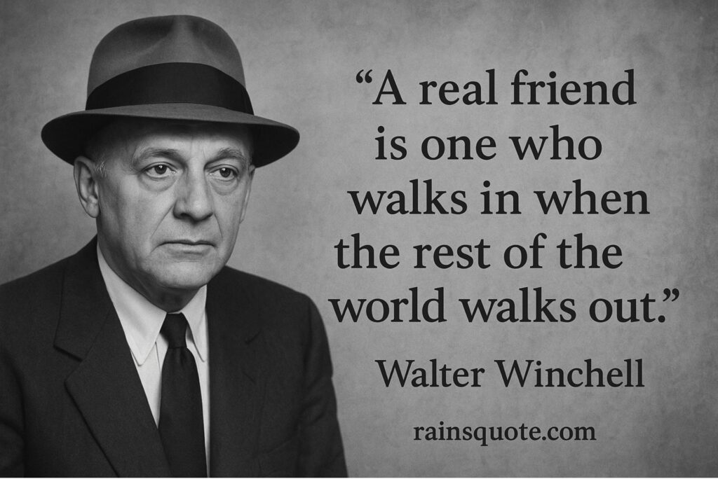 “A real friend is one who walks in when the rest of the world walks out.”