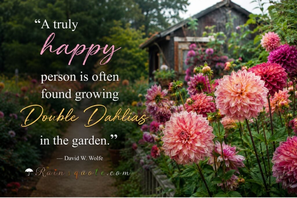 “A truly happy person is often found growing Double Dahlias in the garden.”