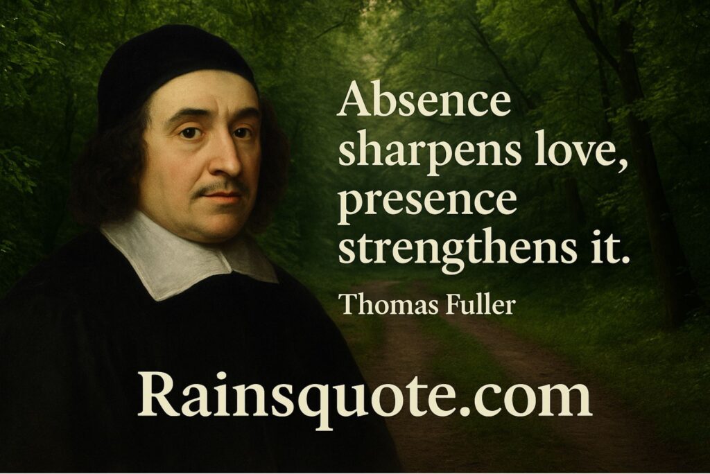“Absence sharpens love, presence strengthens it.”