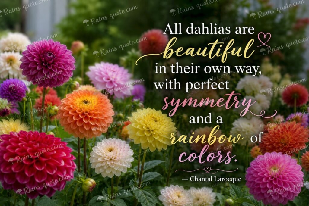 “All dahlias are beautiful in their own way, with perfect symmetry and a rainbow of colors.”
