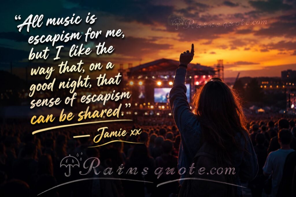 “All music is escapism for me, but I like the way that, on a good night, that sense of escapism can be shared.”