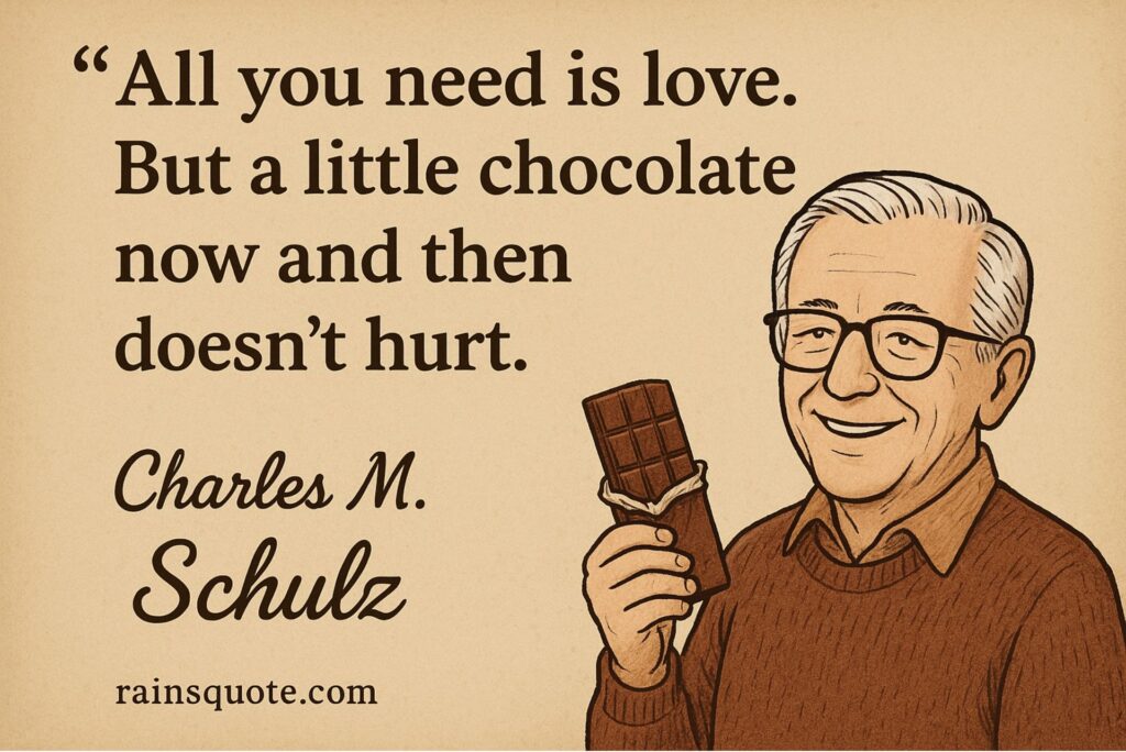 “All you need is love. But a little chocolate now and then doesn’t hurt.”