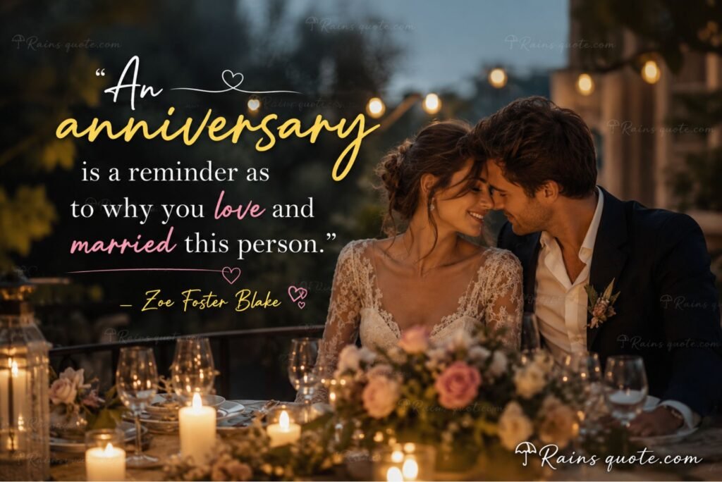 An anniversary is a reminder as to why you love and married this person.”