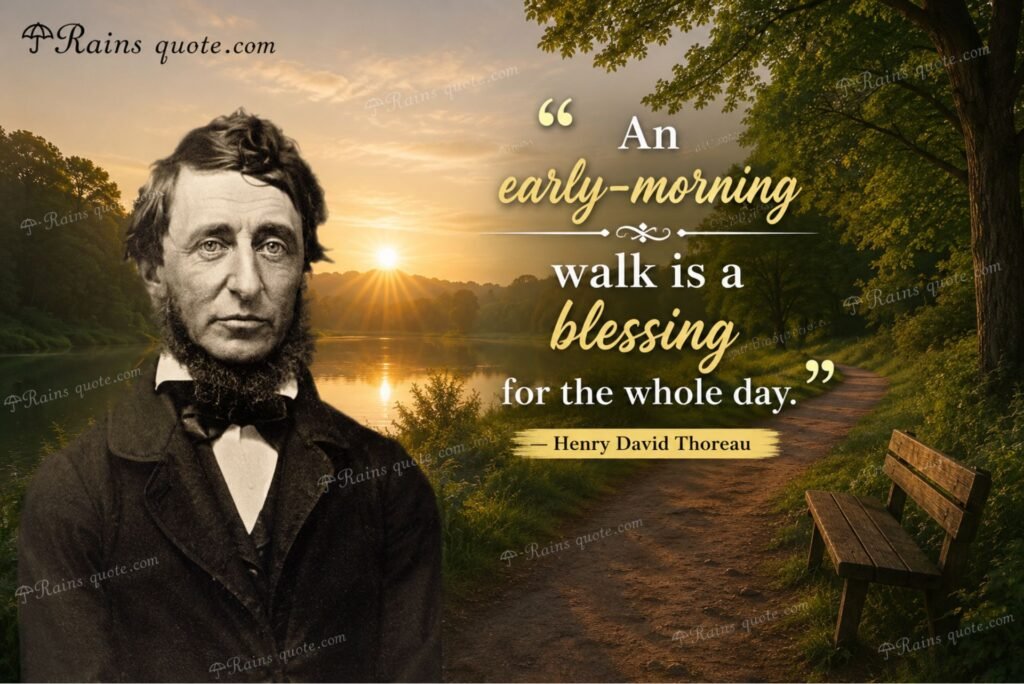 “An early-morning walk is a blessing for the whole day.” 