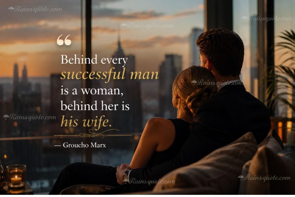 “Behind every successful man is a woman, behind her is his wife.” 
