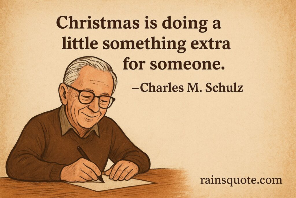 “Christmas is doing a little something extra for someone.”