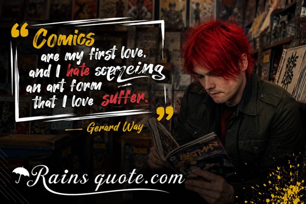  “Comics are my first love, and I hate seeing an art form that I love suffer.”