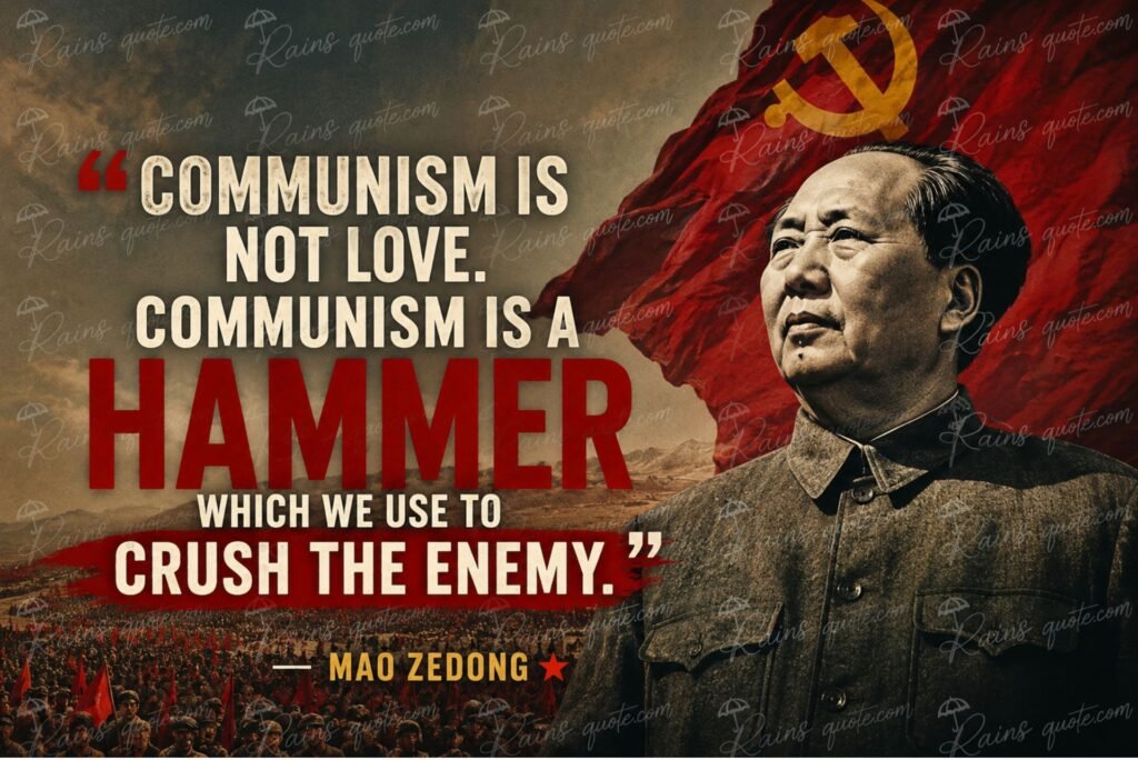 “Communism is not love. Communism is a hammer which we use to crush the enemy.”