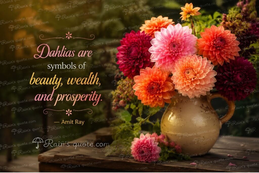 Dahlias are symbols of beauty, wealth, and prosperity.”