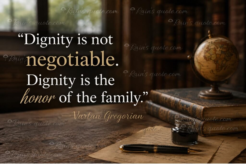 “Dignity is not negotiable. Dignity is the honor of the family.”