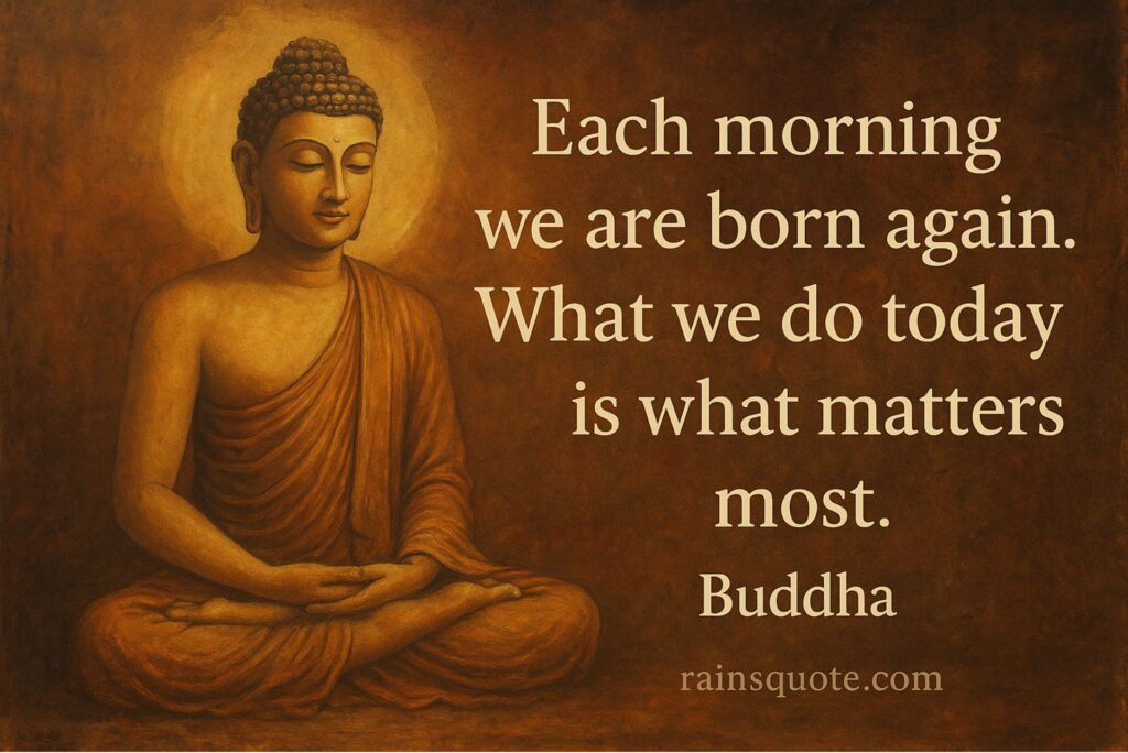 “Each morning we are born again. What we do today is what matters most.”