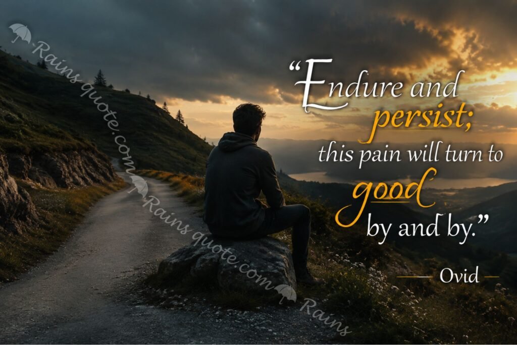 “Endure and persist; this pain will turn to good by and by.”