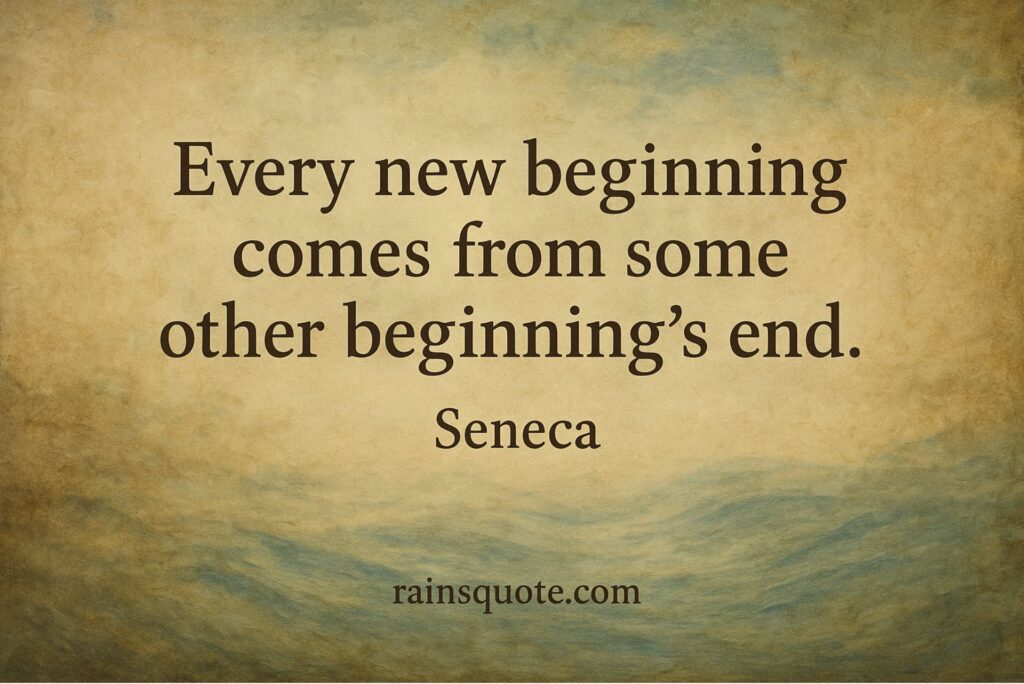 “Every new beginning comes from some other beginning’s end.”