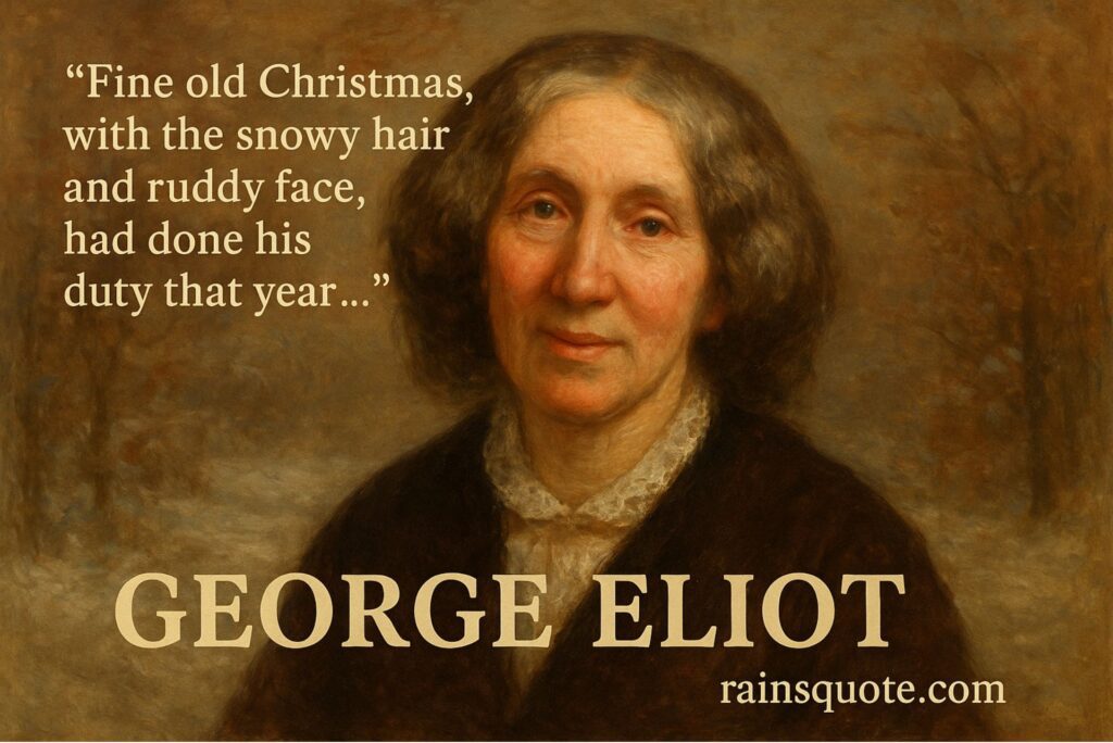 “Fine old Christmas, with the snowy hair and ruddy face, had done his duty that year …”