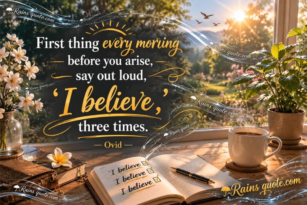 “First thing every morning before you arise, say out loud, 'I believe,' three times.”