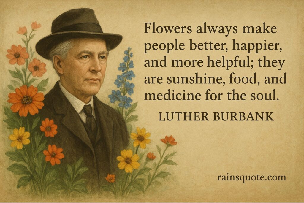 โFlowers always make people better, happier, and more helpful; they are sunshine, food, and medicine for the soul.โ
