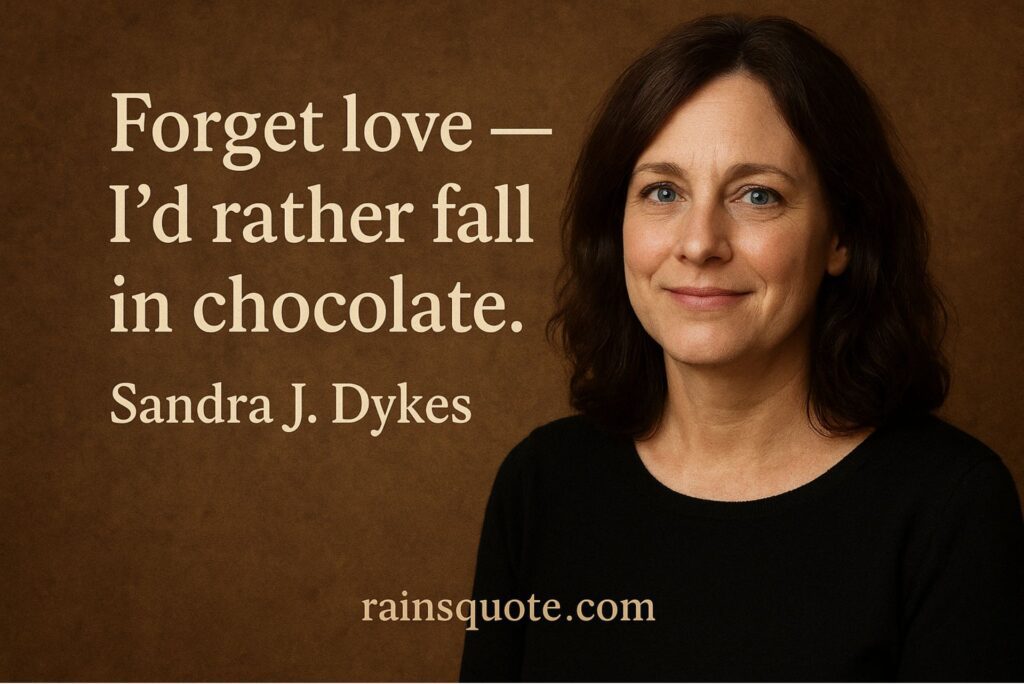 “Forget love — I’d rather fall in chocolate.”