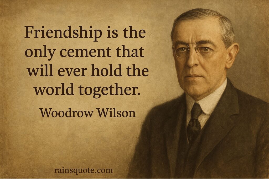 “Friendship is the only cement that will ever hold the world together.”