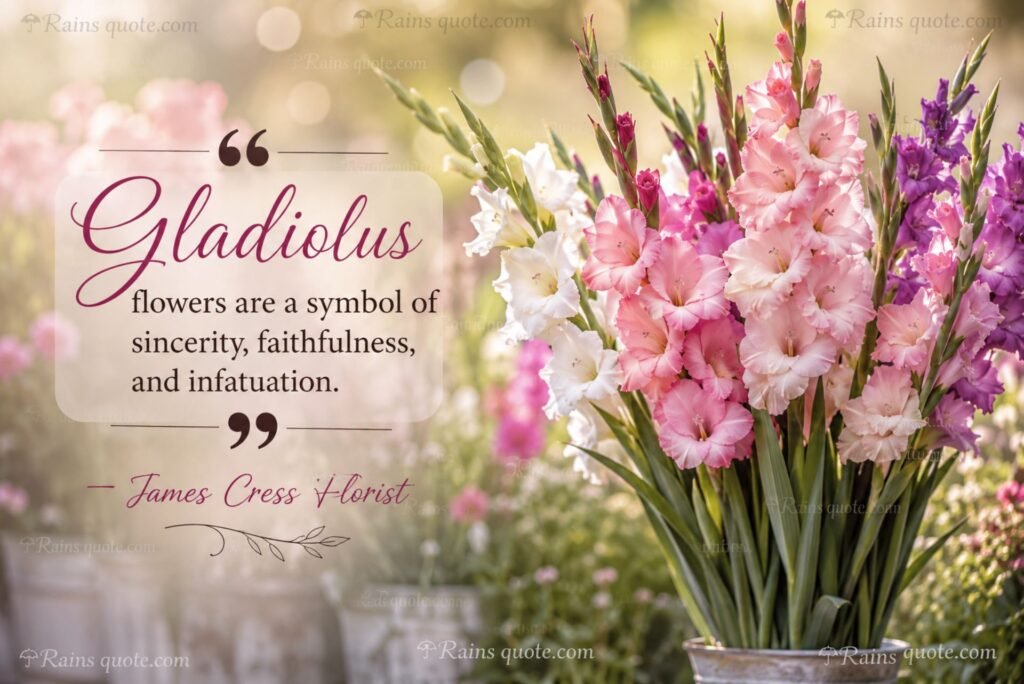 "Gladiolus flowers are a symbol of sincerity, faithfulness, and 