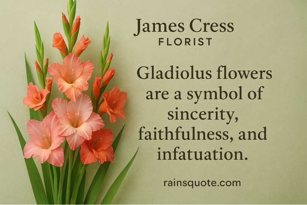 "Gladiolus flowers are a symbol of sincerity, faithfulness, and infatuation."