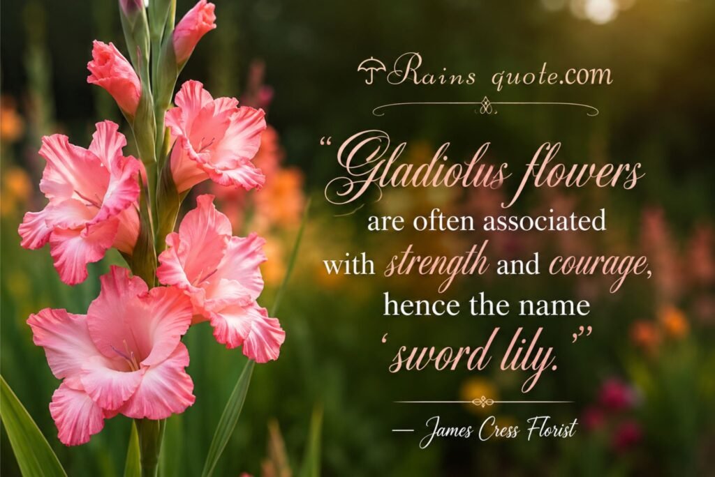 “Gladiolus flowers are often associated with strength and courage, hence the name 'sword 
