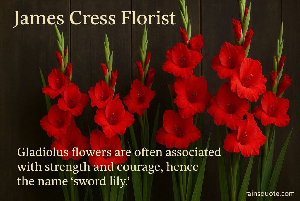 “Gladiolus flowers are often associated with strength and courage, hence the name 'sword lily.'”