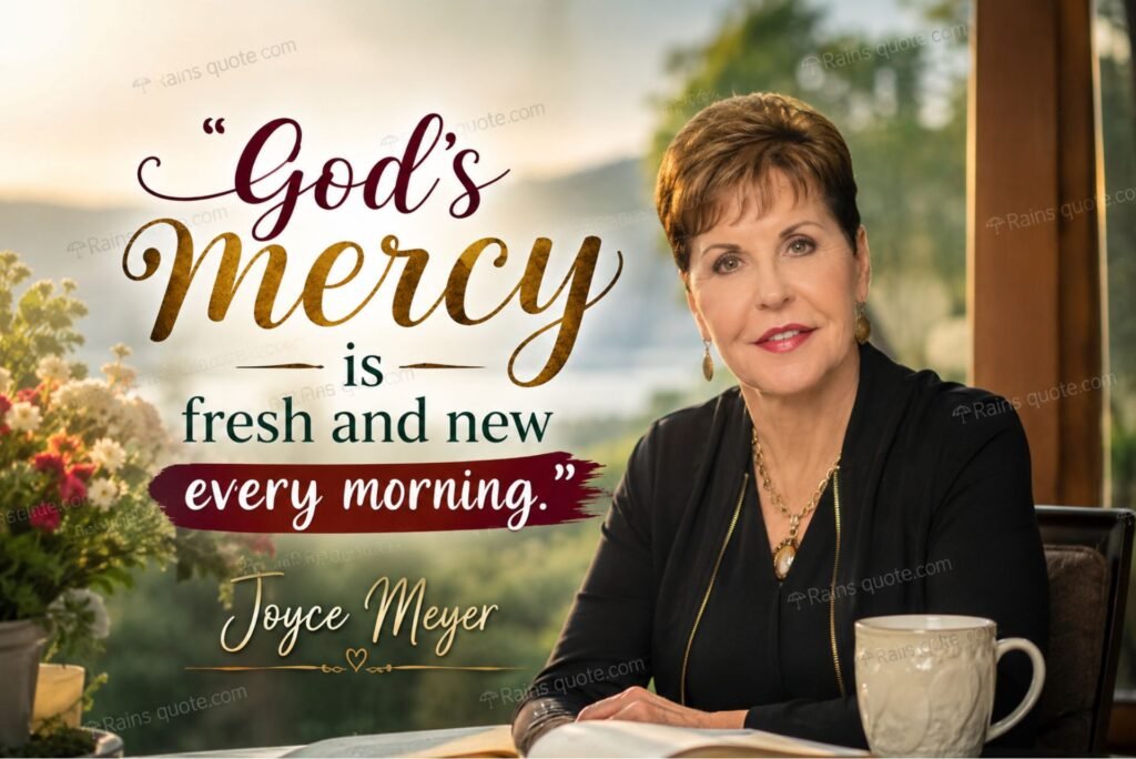 “God's mercy is fresh and new every morning.” 