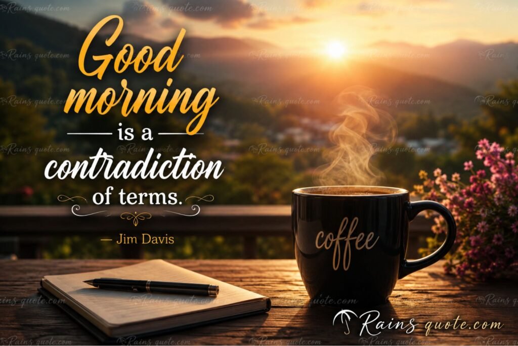 “Good morning is a contradiction of terms.”