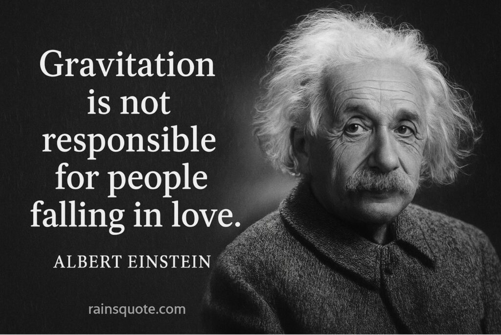 โGravitation is not responsible for people falling in love.โ