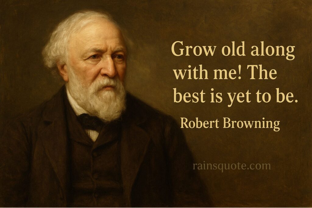 “Grow old along with me! The best is yet to be.”