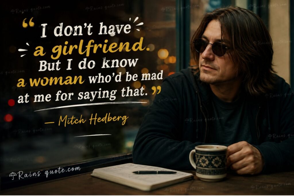 “I don't have a girlfriend. But I do know a woman who'd be mad at me for saying that.”