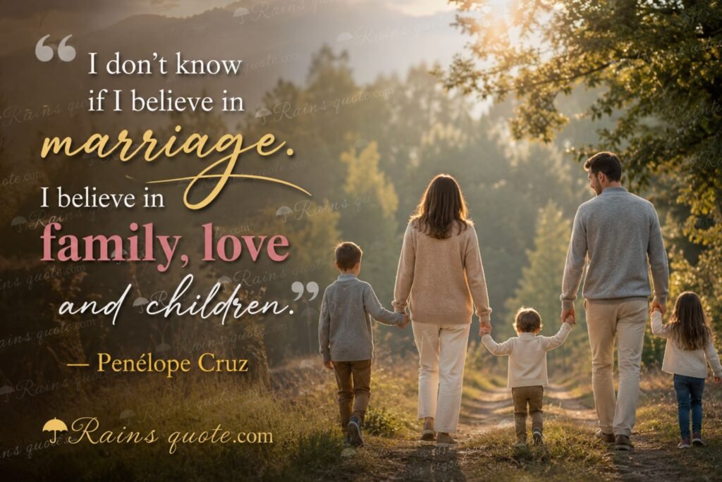 “I don’t know if I believe in marriage. I believe in family, love and children.”