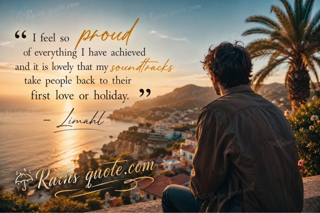 “I feel so proud of everything I have achieved and it is lovely that my soundtracks take people back to their first love or holiday.”