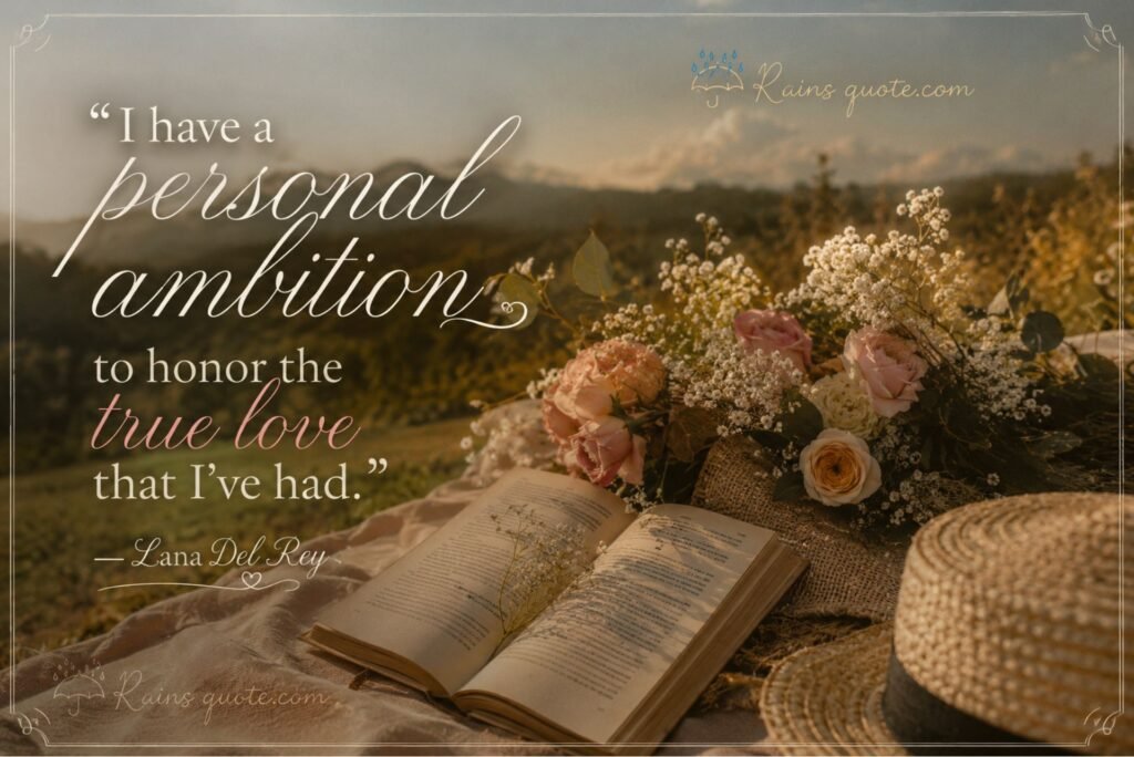 “I have a personal ambition to honor the true love that I've had.”