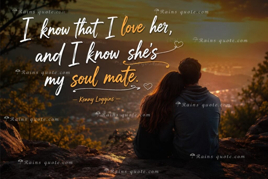 “I know that I love her, and I know she’s my soul mate.”
