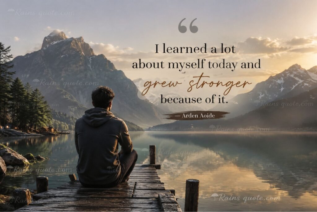 “I learned a lot about myself today and grew stronger because of it.”