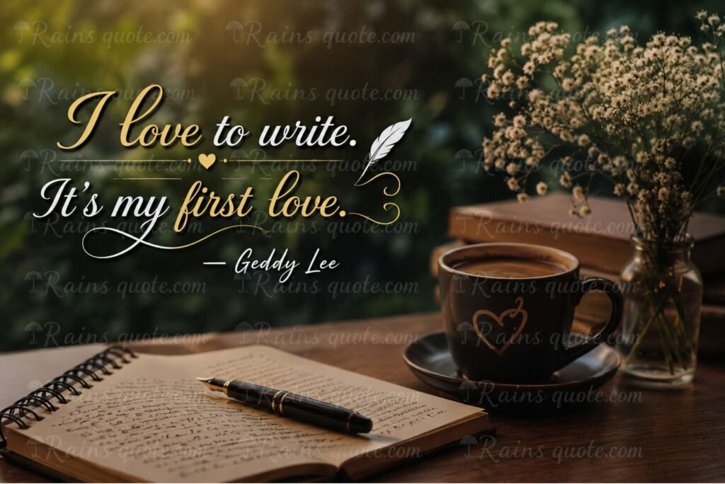 “I love to write. It's my first love.”