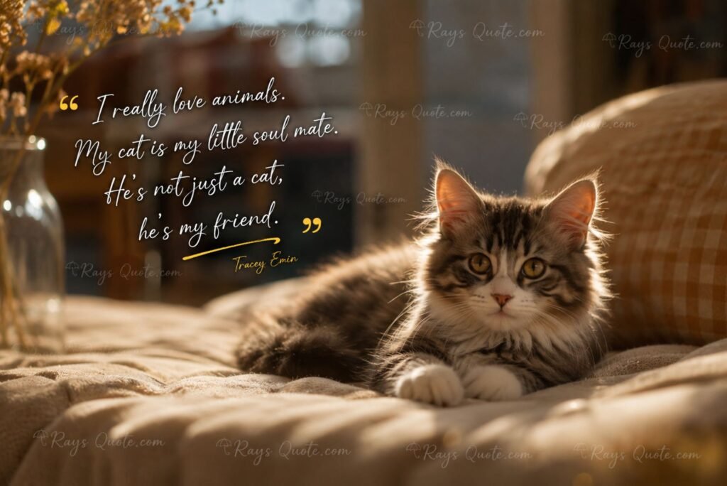 “I really love animals. My cat is my little soul mate. He’s not just a cat, he’s my friend.”