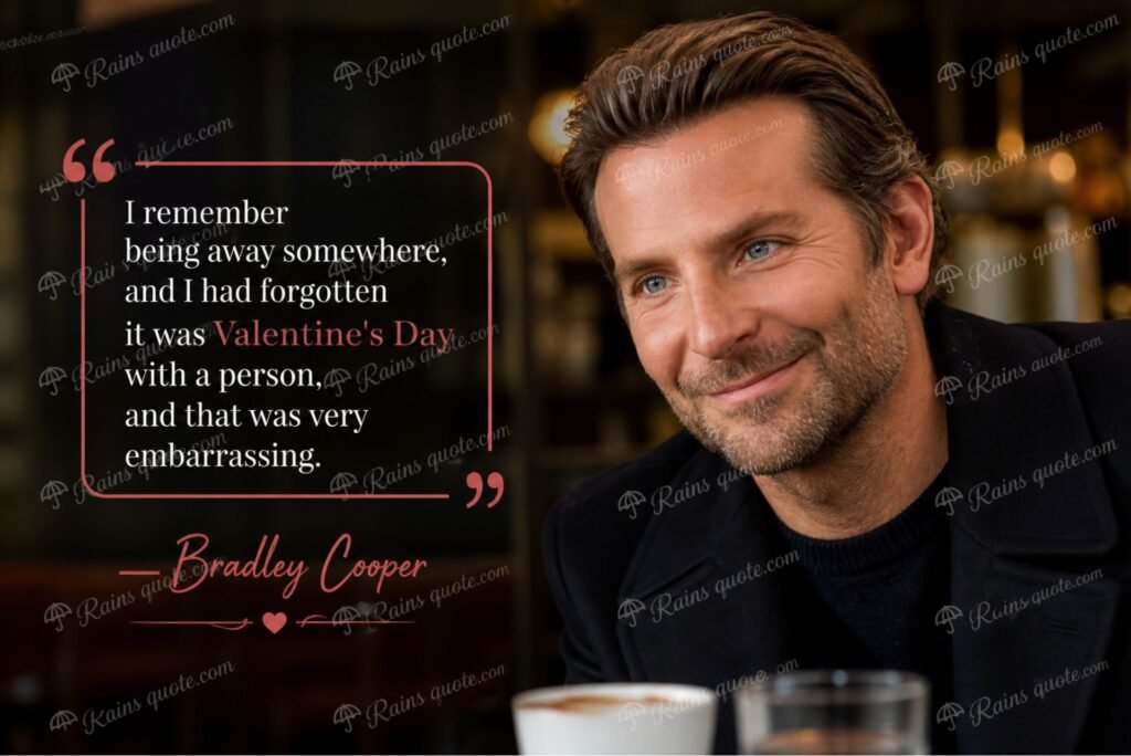 “I remember being away somewhere, and I had forgotten it was Valentine's Day with a person, and that was very embarrassing.”