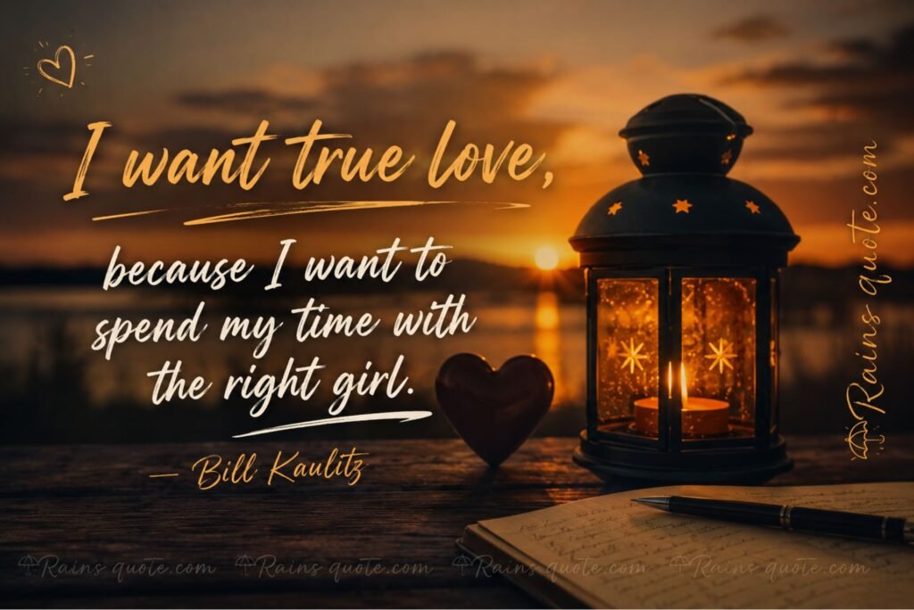 “I want true love, because I want to spend my time with the right girl.”