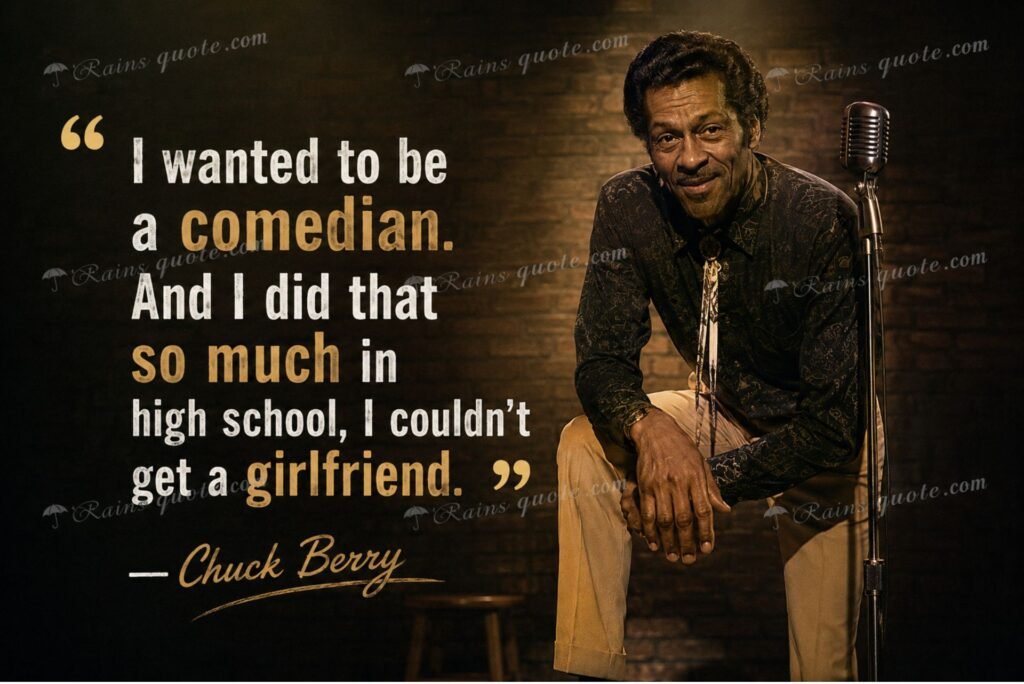 “I wanted to be a comedian. And I did that so much in high school, I couldn't get a girlfriend.”