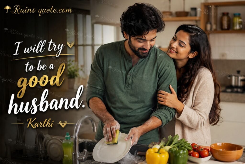 “I will try to be a good husband.”
