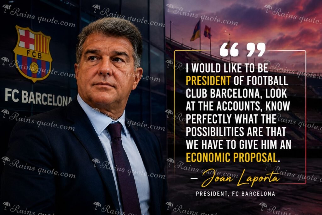 “I would like to be president of football club Barcelona, look at the accounts, know perfectly what the possibilities are that we have to give him an economic proposal.”