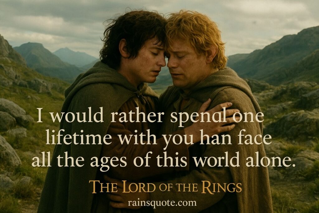 "I would rather spend one lifetime with you than face all the ages of this world alone."