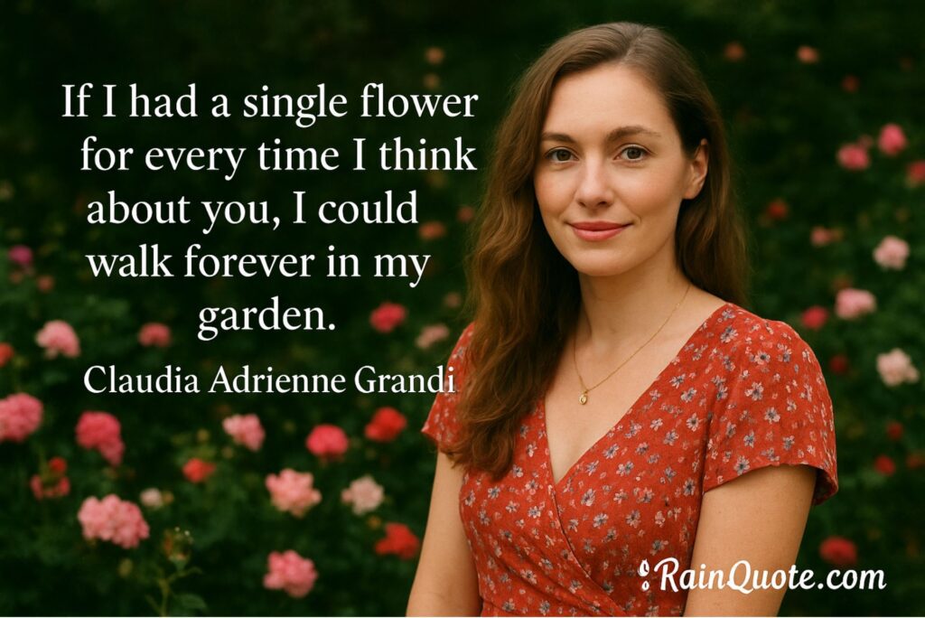“If I had a single flower for every time I think about you, I could walk forever in my garden.”